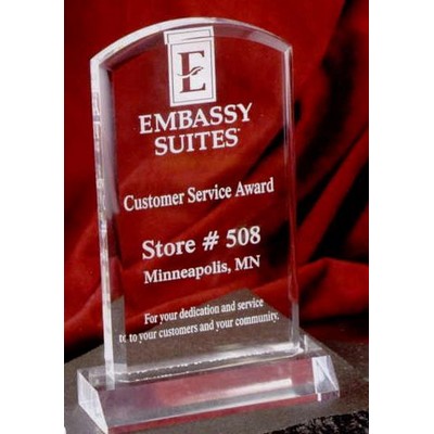 Rectangle Acrylic Award w/ Curved Top (5"x7 3/4")