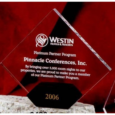 Acrylic Diamond Shape Award w/ Onyx Base (6"x5")