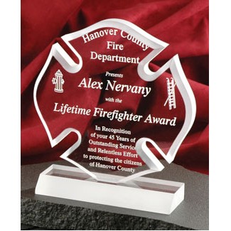 Firefighter Shield Acrylic Award (5"x8 3/4")