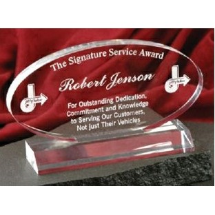 Oval Traditional Acrylic Award w/ Base (4 1/2"x8")