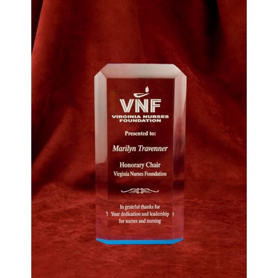 Rectangle Self Standing Acrylic Award w/ Highlighted Bottom (4 3/4"x7"x1")