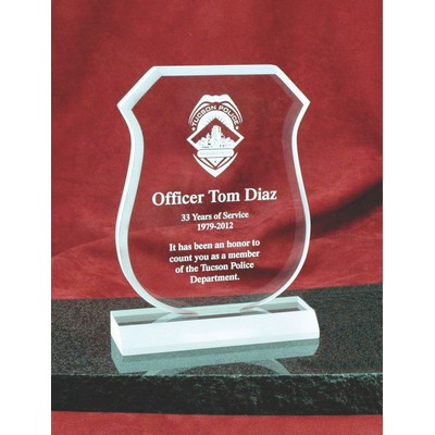 Frosted Finish Acrylic Shield Award (8"x8 3/4")