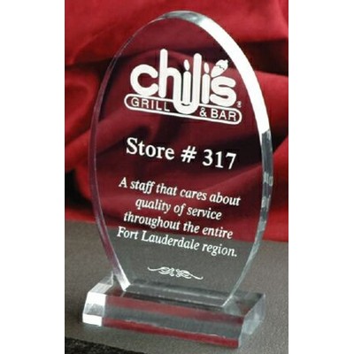 Tall Oval Traditional Acrylic Award w/ Base (6"x8 3/4")