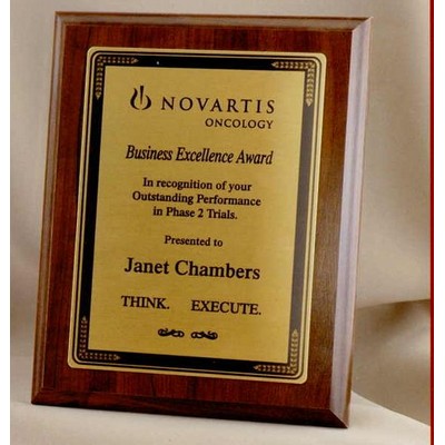 Rectangle Deluxe Traditional Plaque w/ Solid Brass Plate (10 1/2"x13")