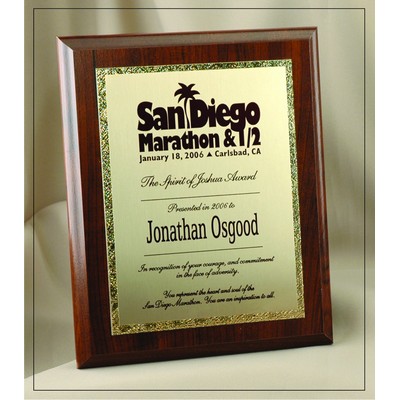 Deluxe Traditional Rectangle Plaque w/ Gold Tone Plate (6"x8")