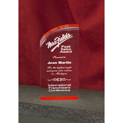 Rectangle Self Standing Acrylic Award w/ Highlighted Bottom (3 1/2"x7"x1")