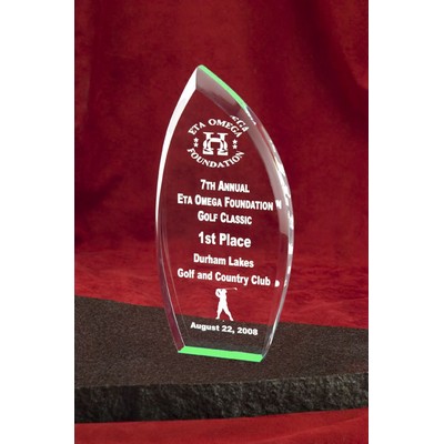 Flame Self Standing Acrylic Award w/ Highlighted Bottom (4"x9"x1")