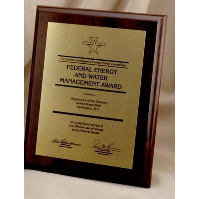 Traditional Gold Tone Metal Plate Plaque (7"x9")