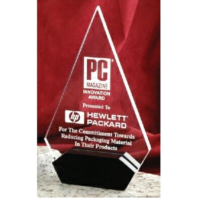 Acrylic Triangle Award w/ Onyx Base (5"x9")