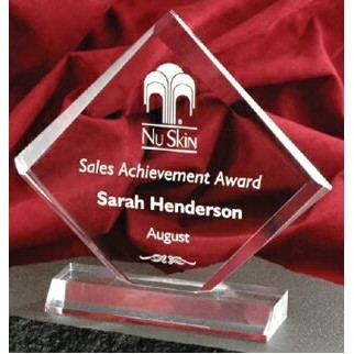 Diamond Shape Traditional Acrylic Award w/ Base (5 1/2"x5 1/4")